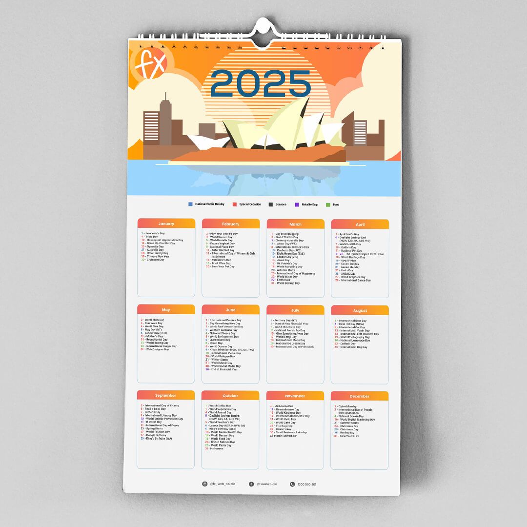 2025 Social Media Calendar (One Page)